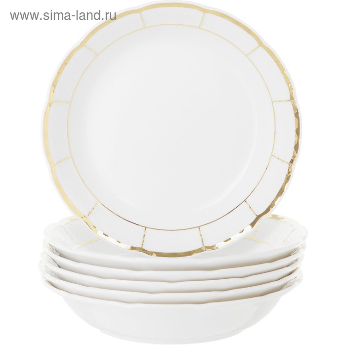 Тарелка для супа Menuet, декор «Отводка золото, золотые держатели», 19 см
Тарелка для супа Menuet, декор «Отводка золото, золотые держатели», 19 см