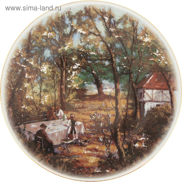 Тарелка настенная 19 см, декор "Деревенский сюжет, Лето" 
Тарелка настенная 19 см, декор "Деревенский сюжет, Лето"