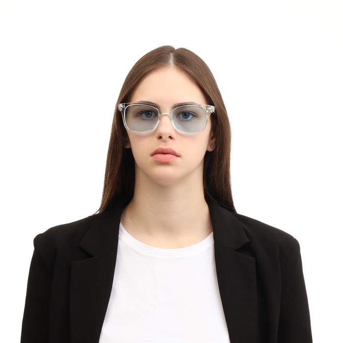 фото Очки солнцезащитные "onesun", uv 400, 14.5 х 14.5 х 5 см, линза 4.5 х 5 х 5 см, голубые