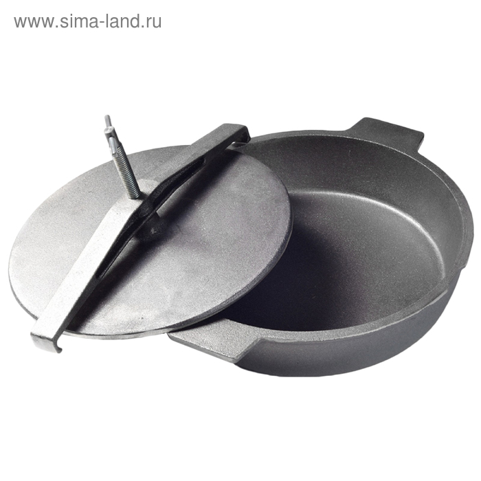 Чугунная сковорода 29 см, для цыпленка табака с прессом и винтом
Чугунная сковорода 29 см, для цыпленка табака с прессом и винтом