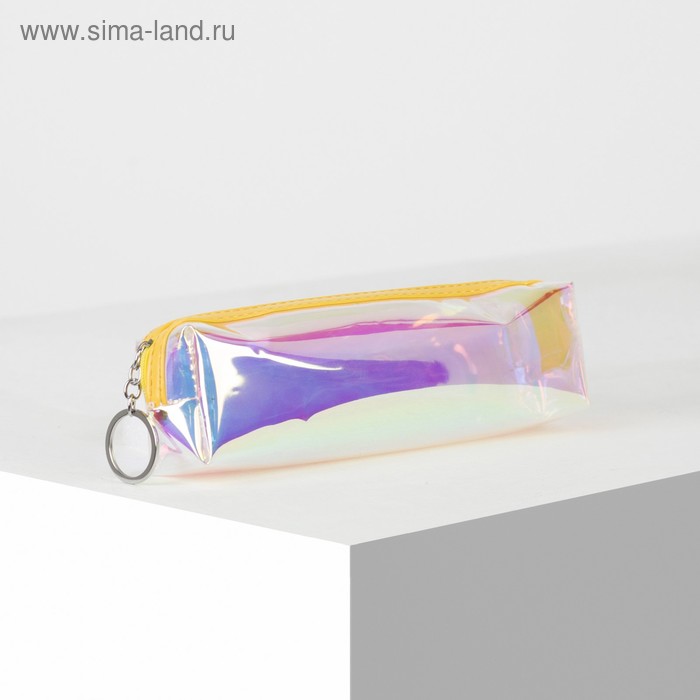 фото Косметичка-футляр, отдел на молнии, цвет жёлтый