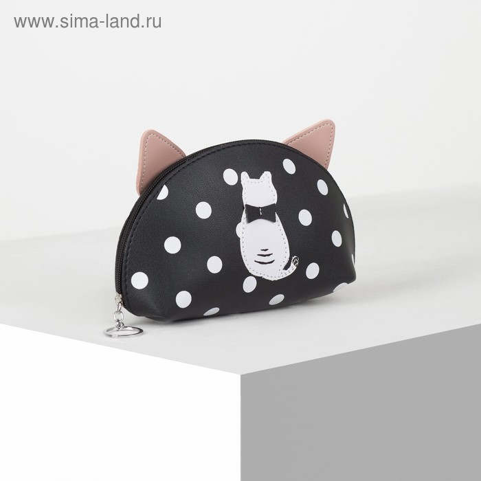 фото Косметичка простая, отдел на молнии, цвет чёрный