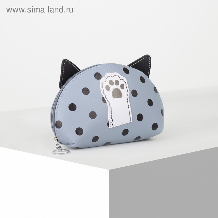 фото Косметичка простая, отдел на молнии, цвет голубой