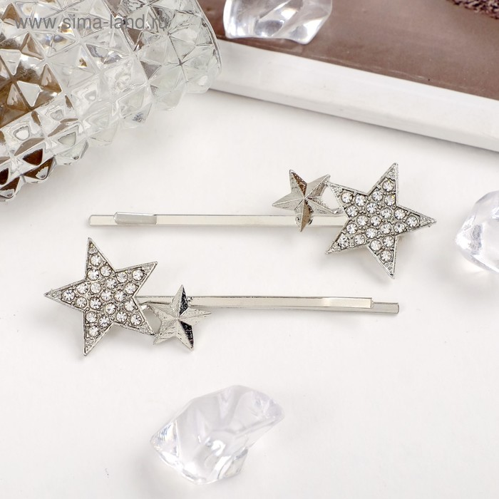 Невидимка для волос "Аллюр" (набор 2 шт) 6 см, звёзды, серебро
Невидимка для волос "Аллюр" (набор 2 шт) 6 см, звёзды, серебро