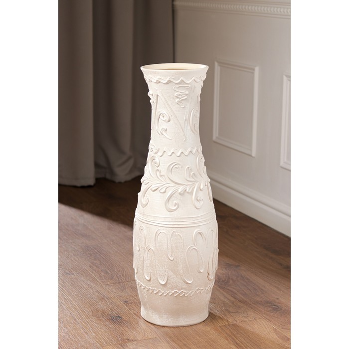 Ваза керамика напольная "Лора", пломбир, белая, 71 см
Ваза керамика напольная "Лора", пломбир, белая, 71 см