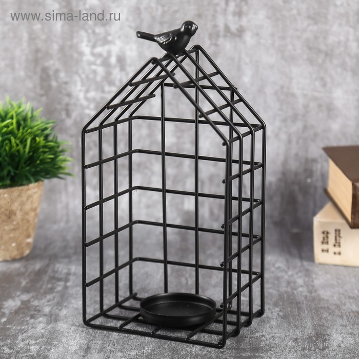 Подсвечник металл на 1 свечу "Птица на клетке" чёрный 22,5х11,8х8,5 см
Подсвечник металл на 1 свечу "Птица на клетке" чёрный 22,5х11,8х8,5 см