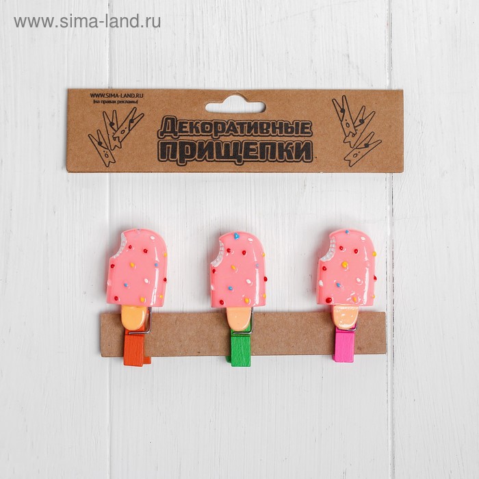 Набор декоративных прищепок «Мороженое на палочке» 2×12,5×10,5 см, МИКС
Набор декоративных прищепок «Мороженое на палочке» 2×12,5×10,5 см, МИКС
