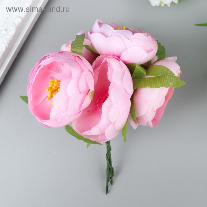 Декор для творчества "Королевский пион. Розовый" (1 набор=1 букет) в букете 6 шт 12х4 см 
Декор для творчества "Королевский пион. Розовый" (1 набор=1 букет) в букете 6 шт 12х4 см