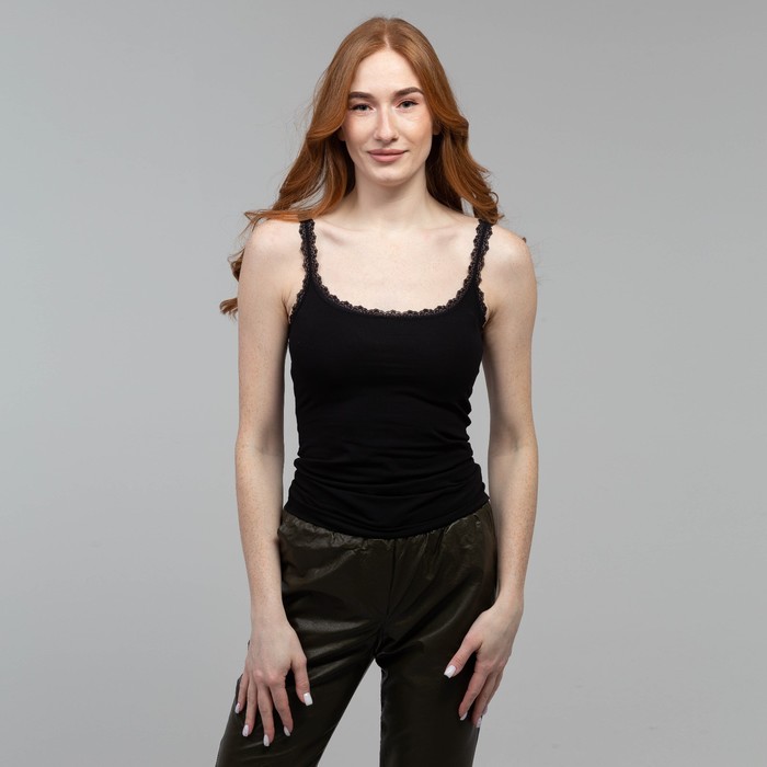 Майка женская, цвет чёрный, размер 48 (XL)
Майка женская, цвет чёрный, размер 48 (XL)