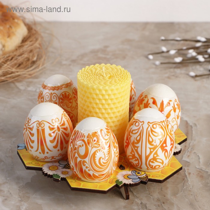 Подставка для 6 яиц со свечей "Пчелы"
Подставка для 6 яиц со свечей "Пчелы"