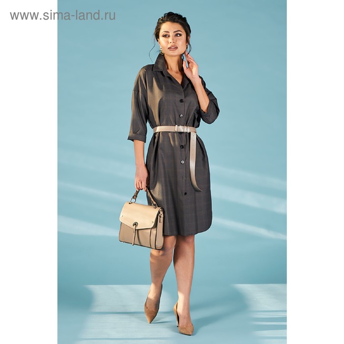 Платье-рубашка женское, размер 52
Платье-рубашка женское, размер 52