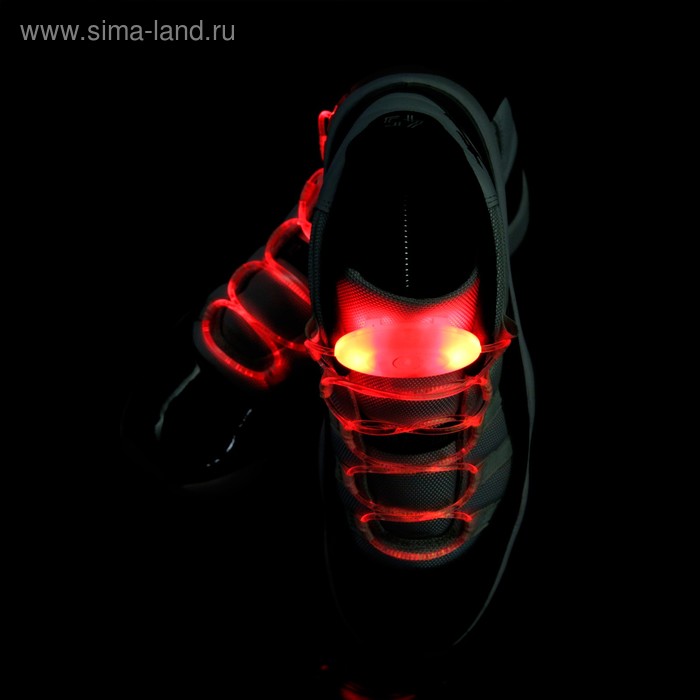 фото Светодиодные шнурки, 80 см, от 2 х cr2032, 3 режима, цвет свечения красный