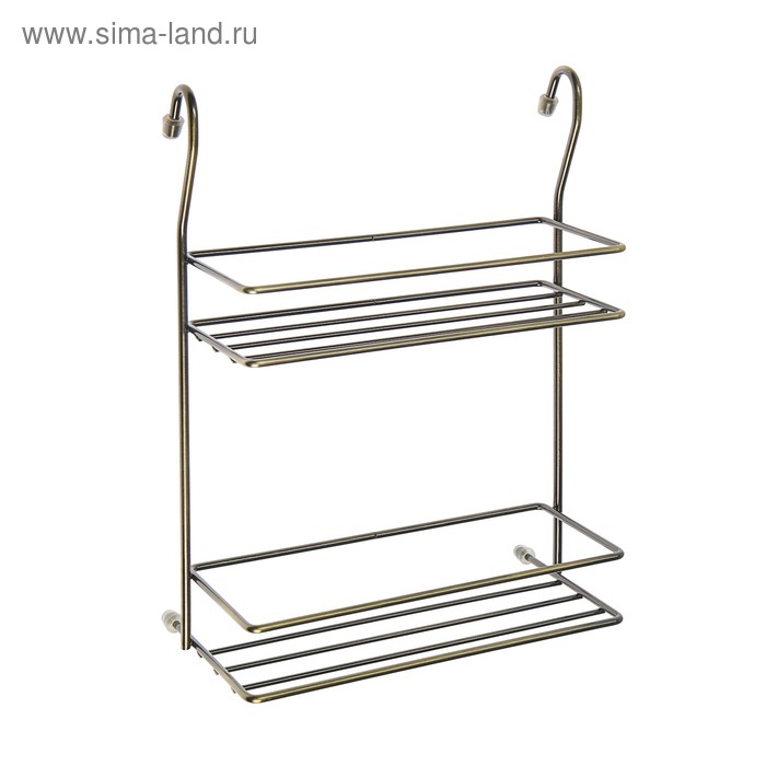 Полка для специй 2 ярусная узкая, 210х105х300 мм, античная бронза
Полка для специй 2 ярусная узкая, 210х105х300 мм, античная бронза