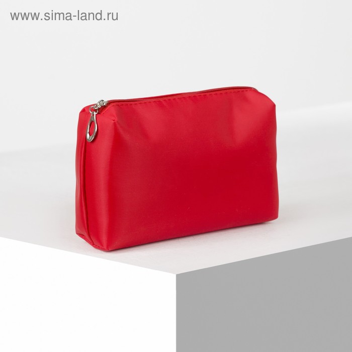 фото Косметичка дорожная, отдел на молнии, цвет красный