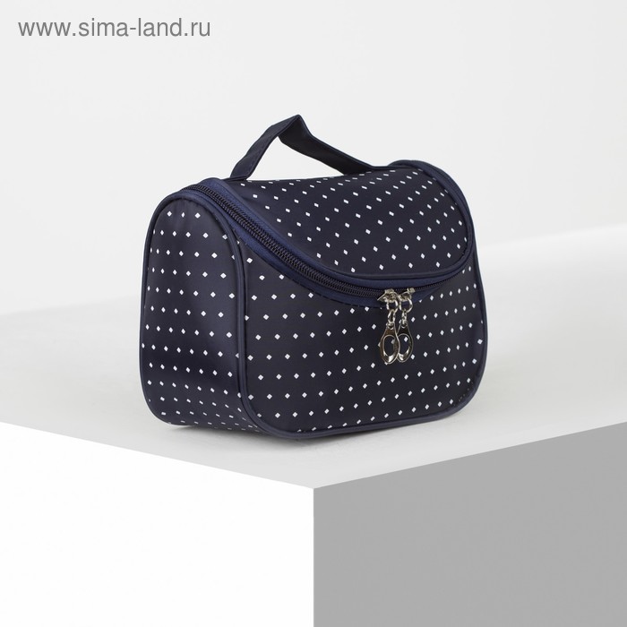 фото Косметичка-сумочка, отдел на молнии, цвет синий