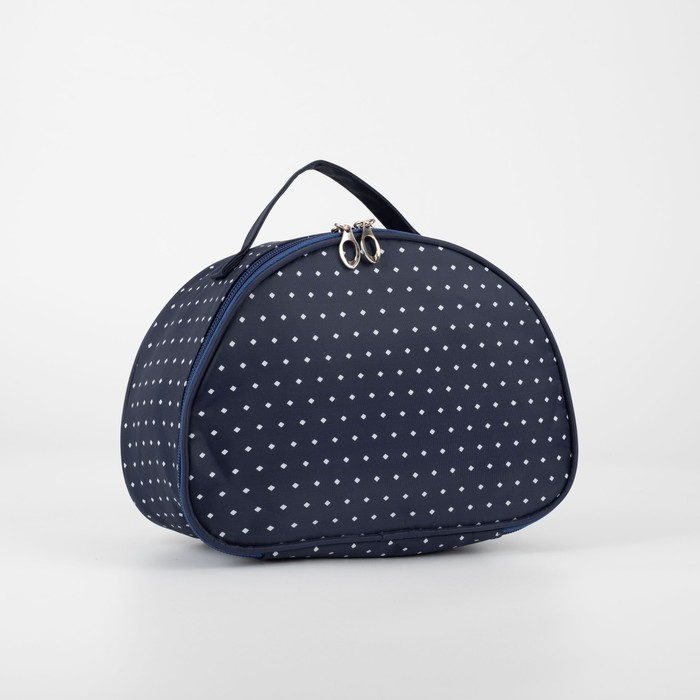 фото Косметичка-сундучок, отдел на молнии, цвет синий