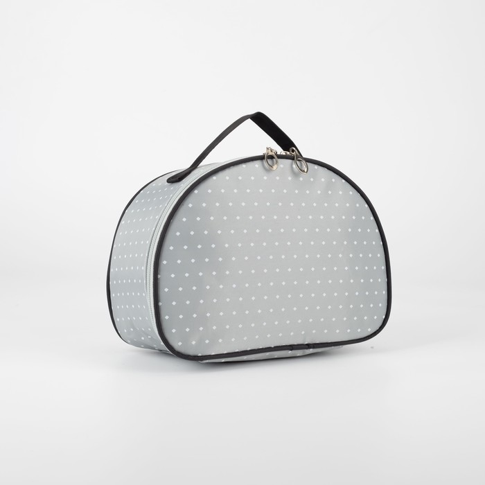 фото Косметичка-сундучок, отдел на молнии, цвет серый