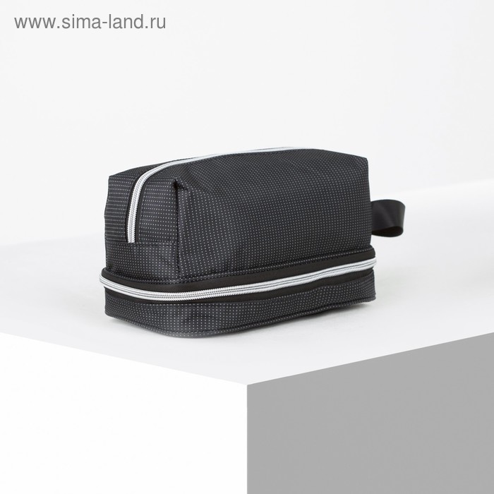 фото Косметичка, 2 отдела на молниях, цвет чёрный