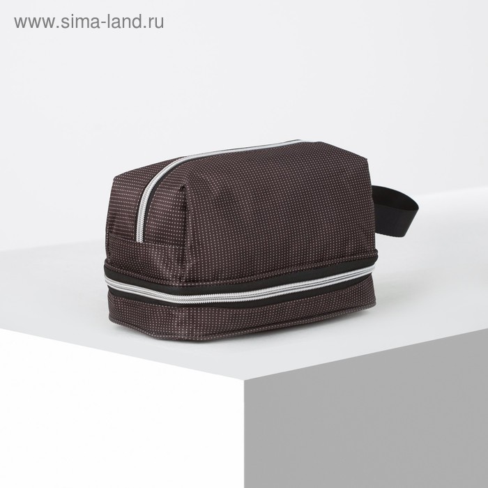 Косметичка, 2 отдела на молниях, цвет коричневый
Косметичка, 2 отдела на молниях, цвет коричневый