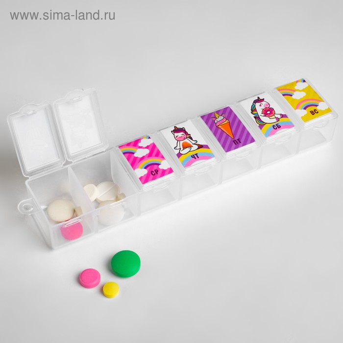 Таблетница "Неделя", единорог, 7 секций, 15,5 х 3,4 см
Таблетница "Неделя", единорог, 7 секций, 15,5 х 3,4 см