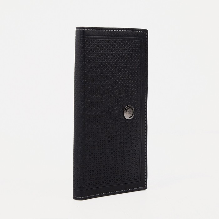 Портмоне без застёжки, для купюр, для карт, для монет, цвет чёрный 
Портмоне без застёжки, для купюр, для карт, для монет, цвет чёрный