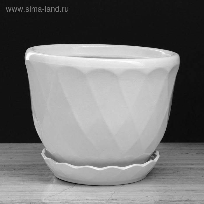 Горшок для цветов "Грань", глянец, белый, керамика, 6.5 л
Горшок для цветов "Грань", глянец, белый, керамика, 6.5 л