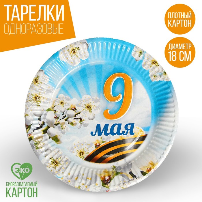 Тарелка бумажная «9 Мая», весна
Тарелка бумажная «9 Мая», весна