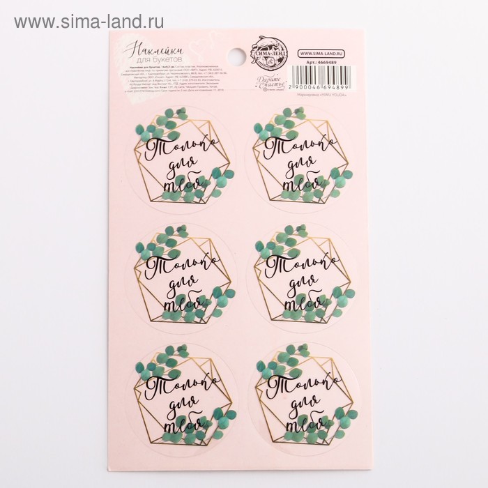 Наклейки для букетов, «Только для тебя», 16 х 9,3 см
Наклейки для букетов, «Только для тебя», 16 х 9,3 см