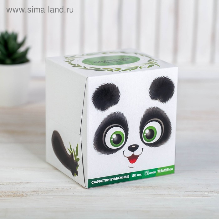 Салфетки бумажные в коробке «Панда», 80 шт.
Салфетки бумажные в коробке «Панда», 80 шт.
