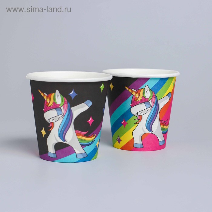 Стакан бумажный «Танцующий единорог», набор 6 шт., 250 мл 
Стакан бумажный «Танцующий единорог», набор 6 шт., 250 мл