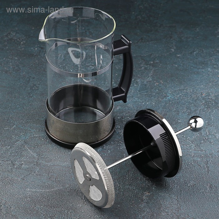 фото Чайник заварочный френч - пресс «классика», 1 л, цвет серебряный