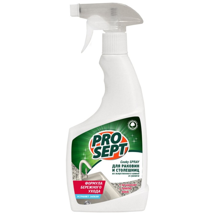 фото Чистящее средство prosept cooky spray, спрей, для столешниц и раковин из искусственного камня и гранита, 500 мл