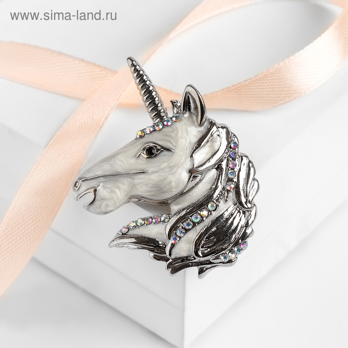 Брошь "Единорог", цвет белый перламутровый в серебре
Брошь "Единорог", цвет белый перламутровый в серебре