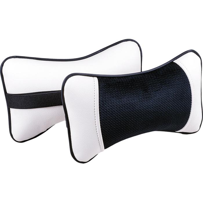 Подушка автомобильная, для шеи Space, экокожа-текстиль, черный/белый, 2 шт 
Подушка автомобильная, для шеи Space, экокожа-текстиль, черный/белый, 2 шт