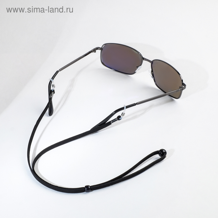 фото Шнурок для очков "верёвка" две бусины, цвет чёрный f82797