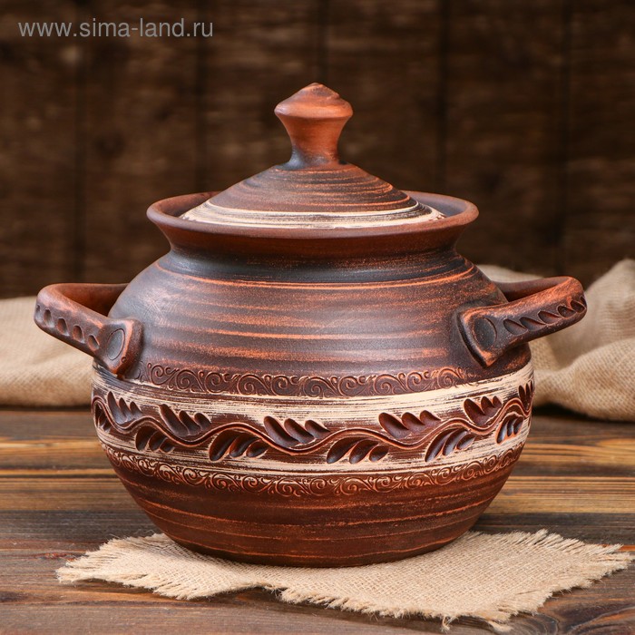 Супник гончарный "Купец" с ручками, роспись ангобом, 3 л
Супник гончарный "Купец" с ручками, роспись ангобом, 3 л