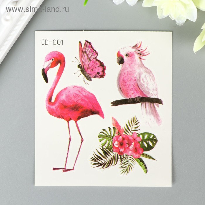 Татуировка на тело цветная "Фламинго и какаду" 8х7,5 см
Татуировка на тело цветная "Фламинго и какаду" 8х7,5 см