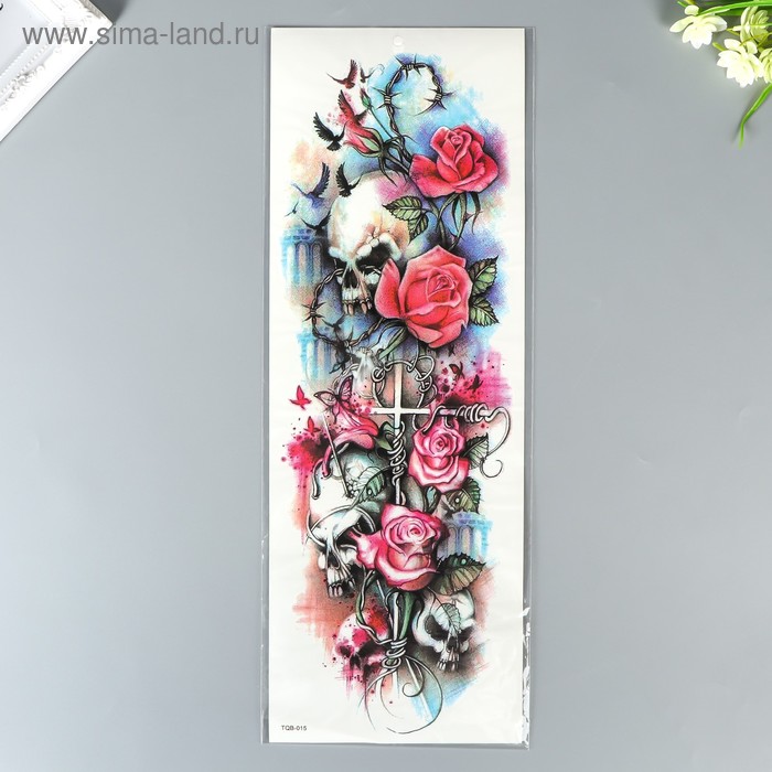 Татуировка на тело цветная "Черепа и розы" 48х17 см
Татуировка на тело цветная "Черепа и розы" 48х17 см