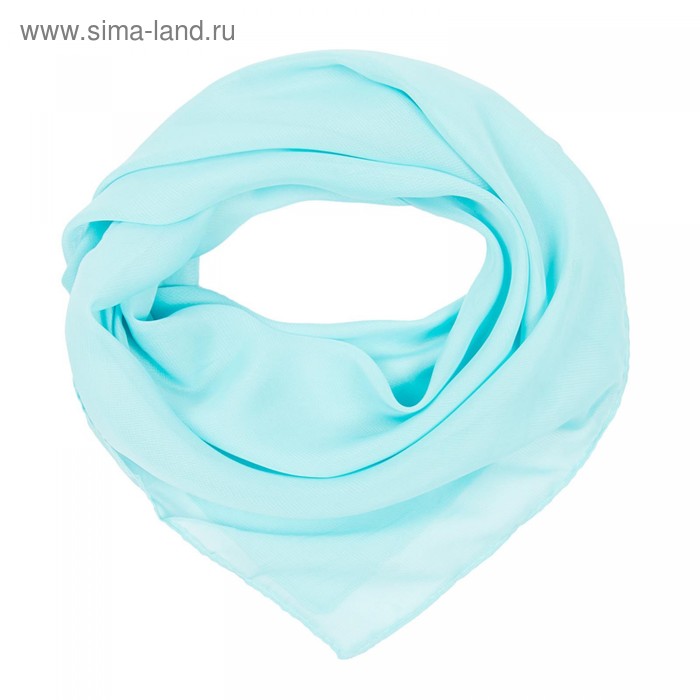 фото Платок текстильный женский, цвет голубой, размер 70х70 rossini