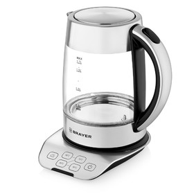 Чайник электрический BRAYER 1000BR, стекло, 1.7 л, 2200 Вт, регулировка t°, серебристый
Чайник электрический BRAYER 1000BR, стекло, 1.7 л, 2200 Вт, регулировка t°, серебристый