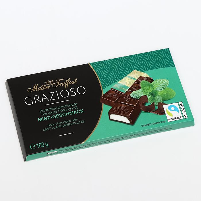 Батончики Maître Truffout из горького шоколада, кремово-мятная прослойка, 100 г
Батончики Maître Truffout из горького шоколада, кремово-мятная прослойка, 100 г