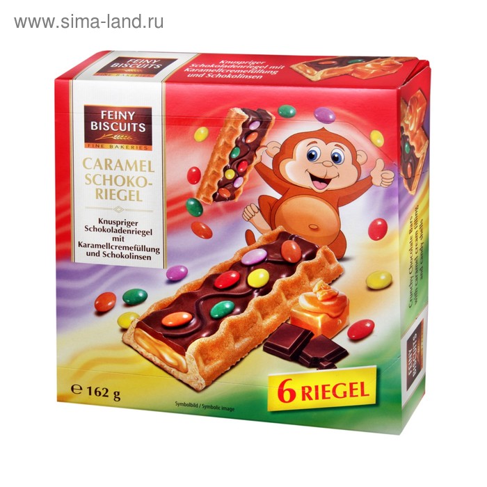 Батончики Caramel Choco-bar из песочного печенья с карамельной нугой, 162 г
Батончики Caramel Choco-bar из песочного печенья с карамельной нугой, 162 г