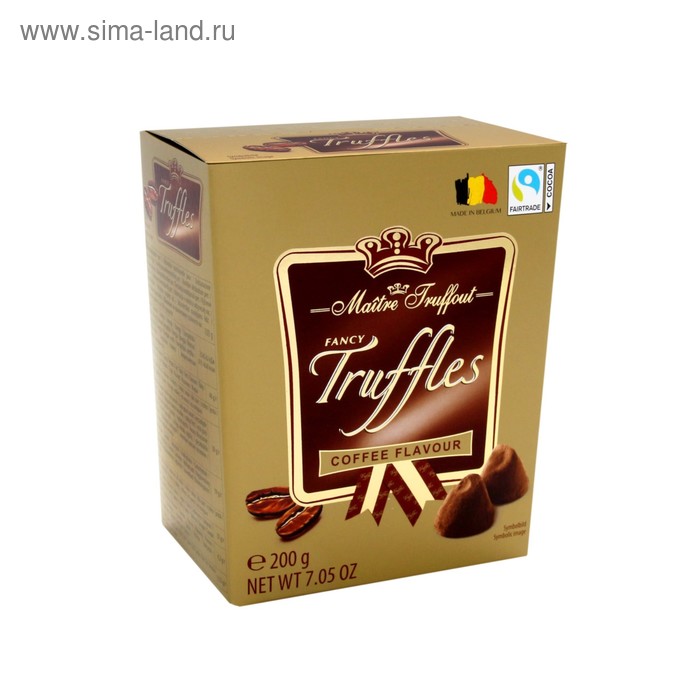 Трюфельные конфеты Fancy gold truffles, с кофейным вкусом, 200 г
Трюфельные конфеты Fancy gold truffles, с кофейным вкусом, 200 г