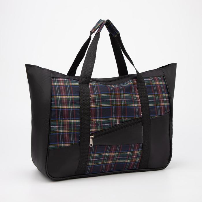 Сумка хозяйственная, отдел на молнии, наружный карман, цвет чёрный 
Сумка хозяйственная, отдел на молнии, наружный карман, цвет чёрный