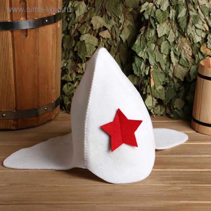 Шапка для бани "Будёновка" 
Шапка для бани "Будёновка"