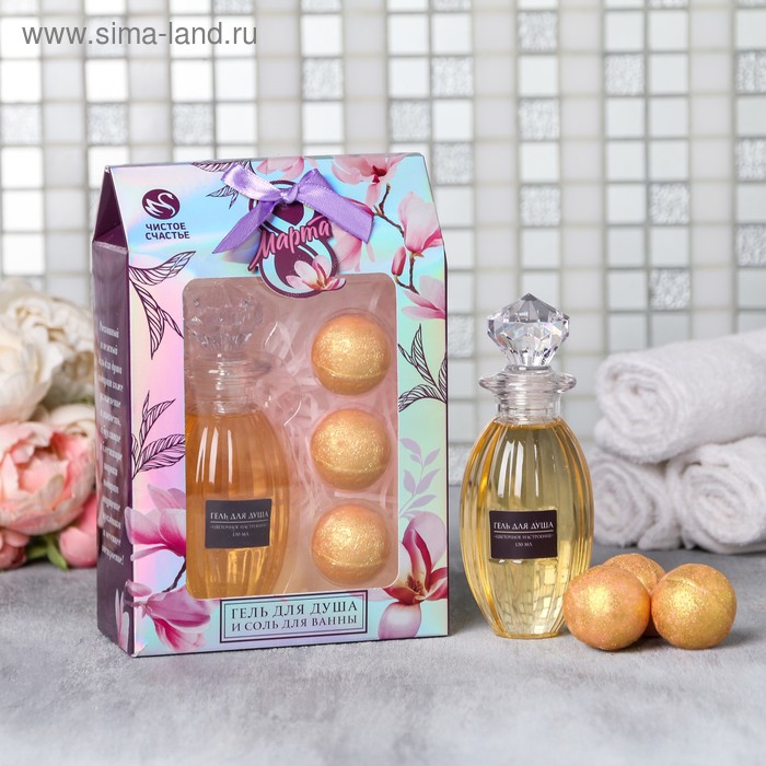 Гель для душа "8 Марта", 120 мл., + соль для ванн 3 шт.
Гель для душа "8 Марта", 120 мл., + соль для ванн 3 шт.