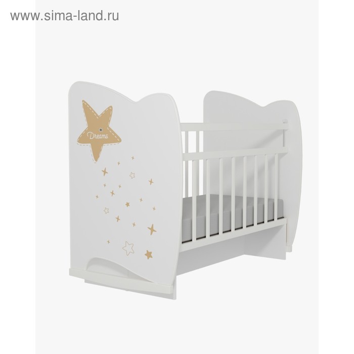 Кровать детская Estella колесо-качалка с маятником (белый) (1200х600)
Кровать детская Estella колесо-качалка с маятником (белый) (1200х600)