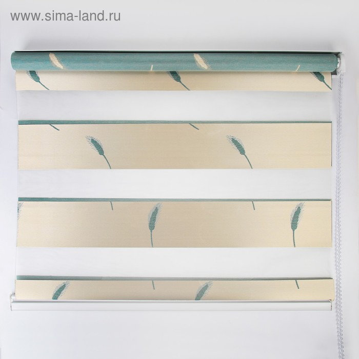 Штора рулонная «День-ночь. Колосок», 90×180 см (с учётом креплений 3,5 см), цвет бирюзовый
Штора рулонная «День-ночь. Колосок», 90×180 см (с учётом креплений 3,5 см), цвет бирюзовый