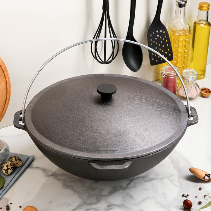 Казан азиатский чугунный WOK с крышкой, 8 л, ТМ BRIZOLL
Казан азиатский чугунный WOK с крышкой, 8 л, ТМ BRIZOLL