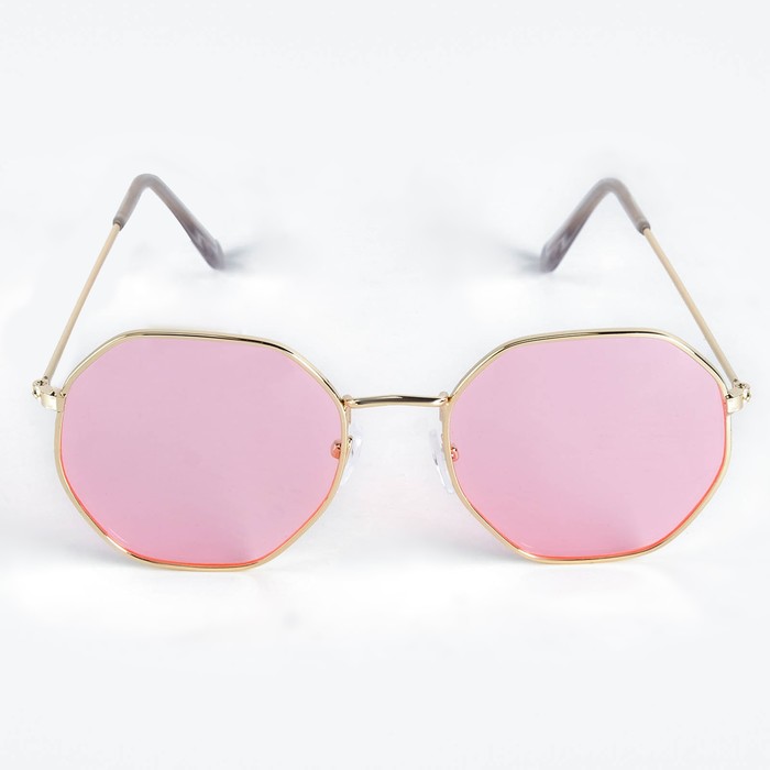 фото Очки солнцезащитные "onesun", дужка 13 см, ширина 13 см, линза 4.5 х 5 см, розовые